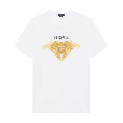 VERSACE Medusa Logo Crewneck Short Sleeve T-Shirt White A88444-A237441-1W010