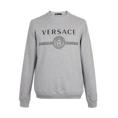 Versace Medusa Logo Graphic Long Sleeve Sweatshirt Grey A83867-A231242-A809