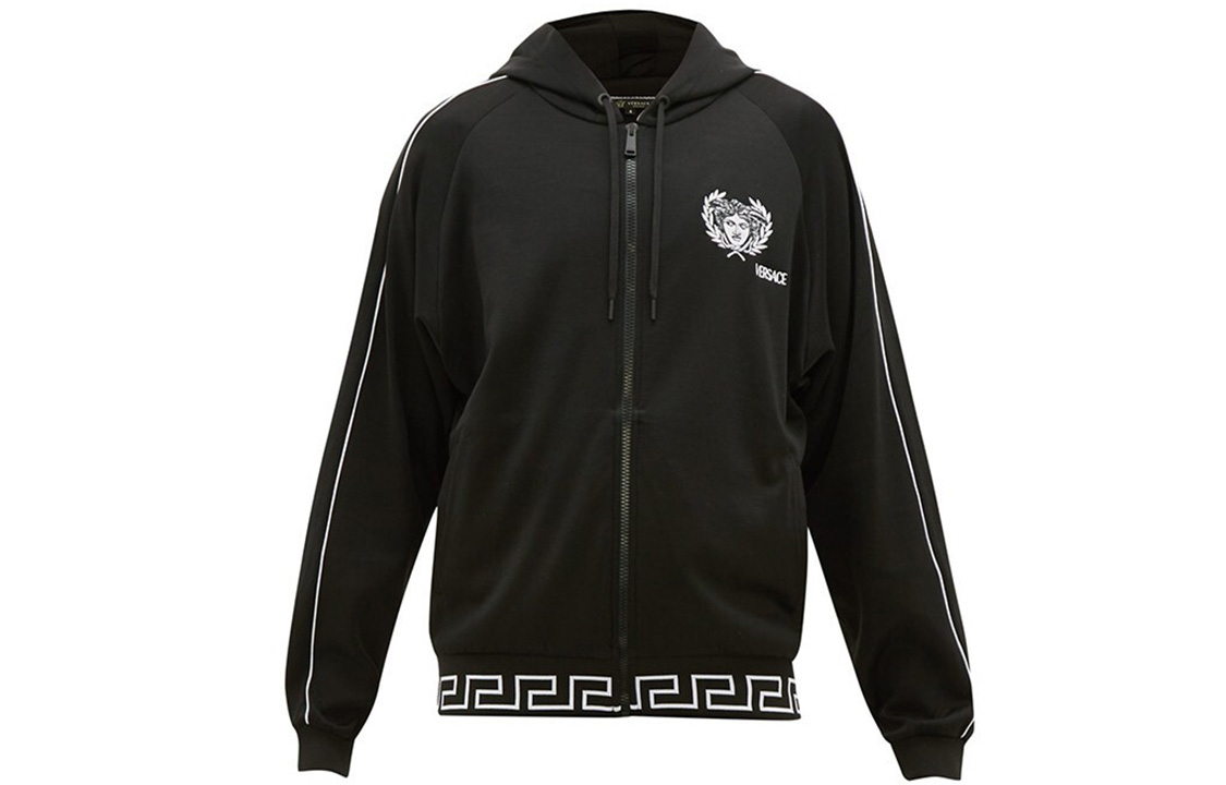 Versace Medusa Logo Greek Key Pattern Hooded Jacket Men’s Black AGU13010-A233025-A1008
