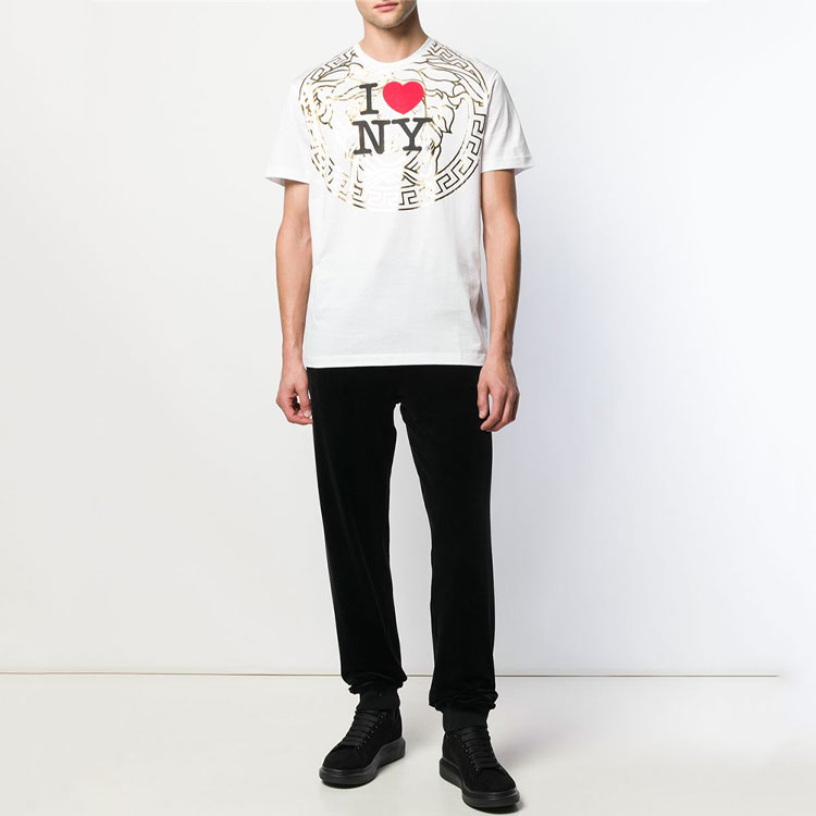 VERSACE Medusa Logo Heart Print Short Sleeve T-Shirt Unisex. A84109-A201952-A001 圖 4