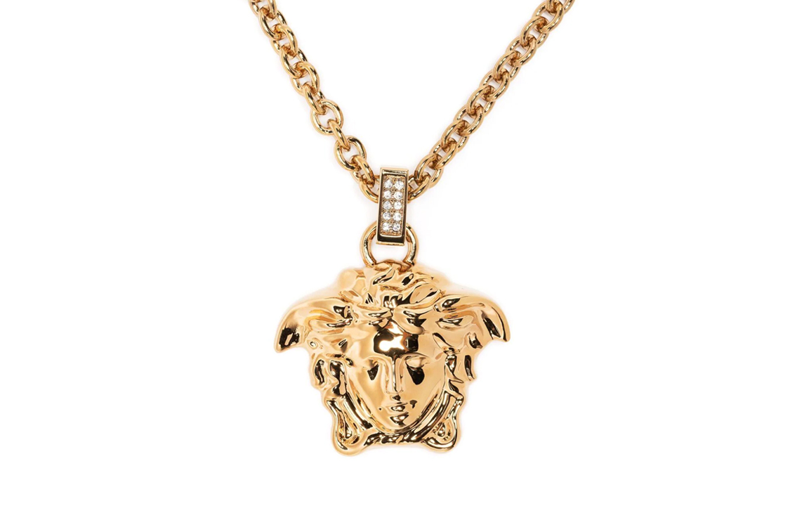 VERSACE Medusa Logo Pendant Necklace Unisex Gold Couples Edition. DG1I125DJMX