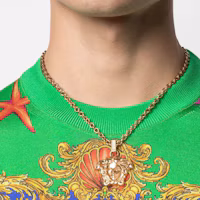 Shop VERSACE 美杜莎標誌吊墜項鍊 中性金色情侶款 DG1I125DJMX