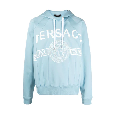 Versace Medusa Logo Print Blue Hoodie for Men A88928-A232781-1V190