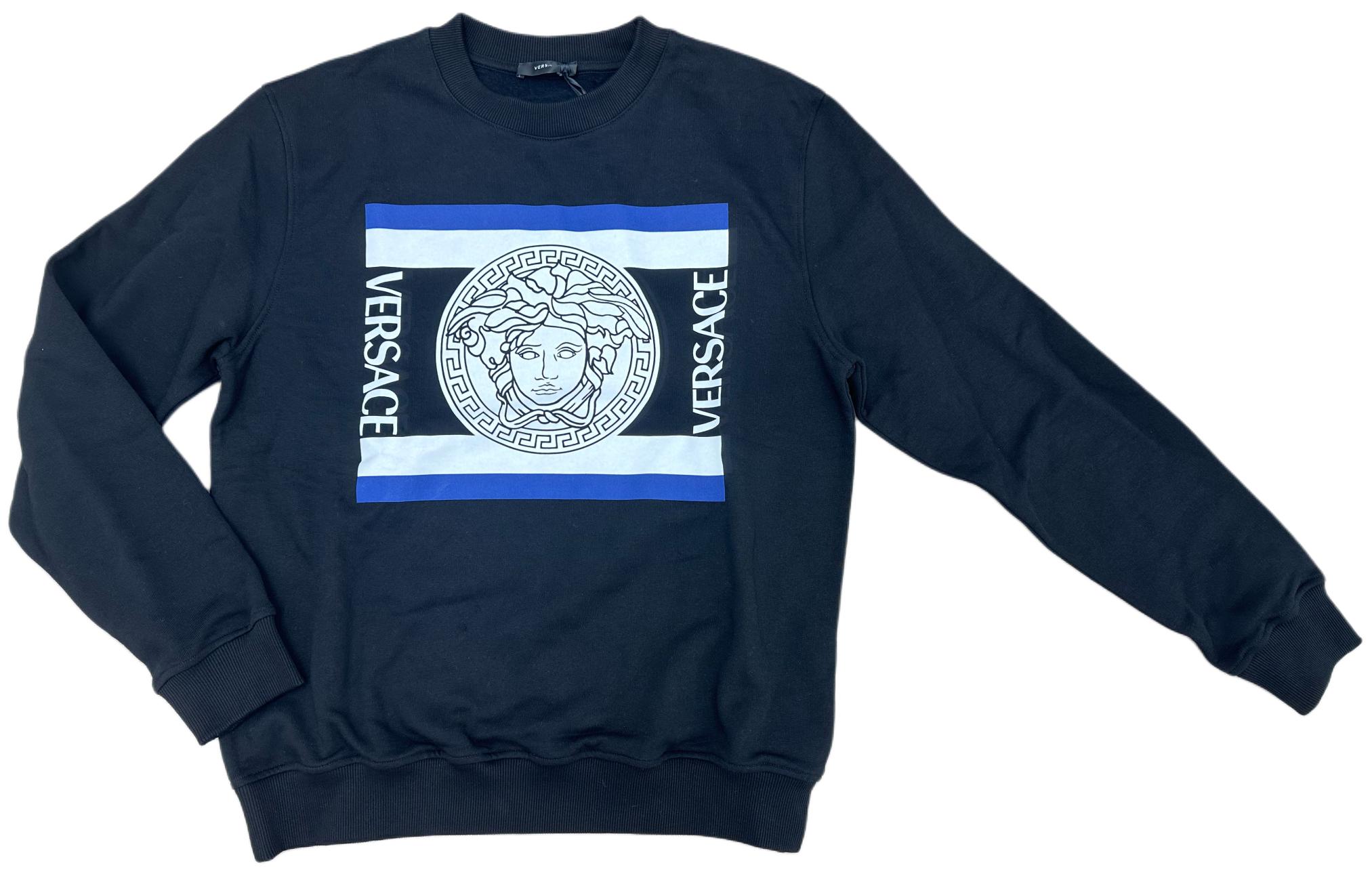 VERSACE Medusa Logo Print Crewneck Sweatshirt  Black. 1002767-1A02034-1B000