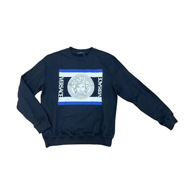 VERSACE Medusa Logo Print Crewneck Sweatshirt Black. 1002767-1A02034-1B000