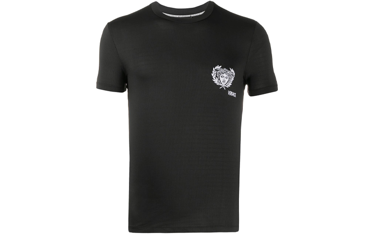 VERSACE Medusa Logo Print Round Neck T-Shirt Black -  Classic Tee AGU13013A233026