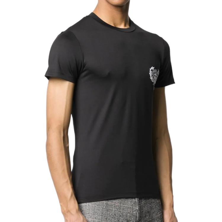 Purchase 范思哲 Medusa 标志印花圆领黑色T恤 - 经典款短袖 AGU13013A233026