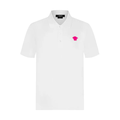 VERSACE Medusa Logo White Short Sleeve Polo Shirt A87427-A237141-2W230