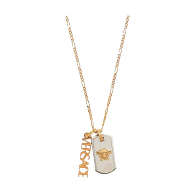 VERSACE Medusa Pendant for Men - Gold Finish with Antique Style. 10066001A006204J080