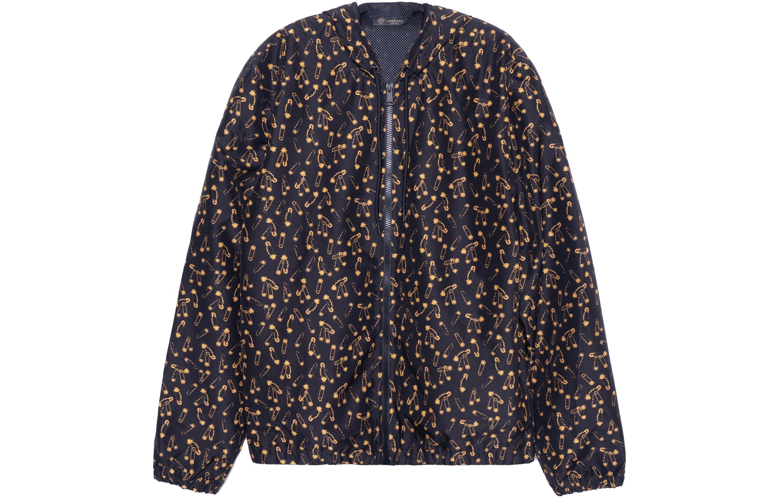 Versace Medusa Pin Printed Lightweight Hoodie Jacket Black ABU04011-A233121-A7900