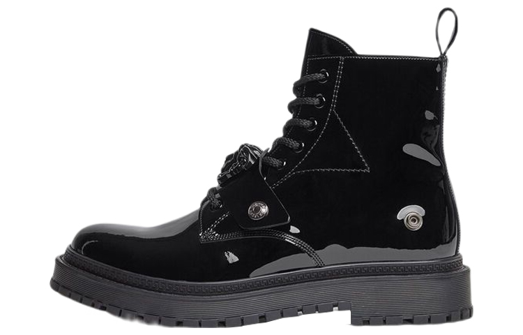 Versace Medusa Plaque Lace-Up Booties 'Black' 1003149-1A02844_1B00B