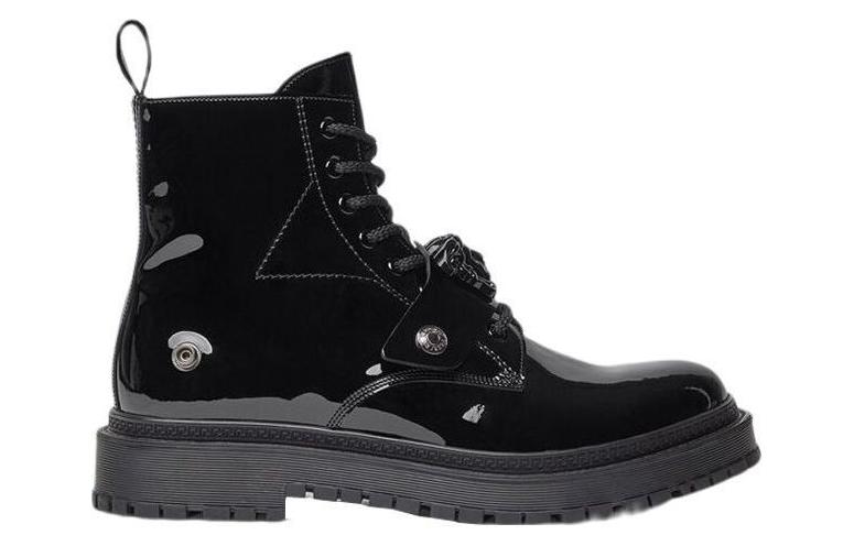Order Botas Versace Medusa con Placa y Cordones 'Negro' 1003149-1A02844_1B00B