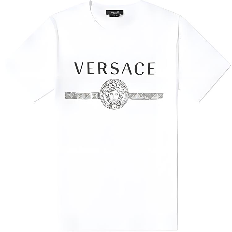 Order 베르사체 메두사 프린트 코튼 크루넥 티셔츠 화이트 A87573-A228806-A1001