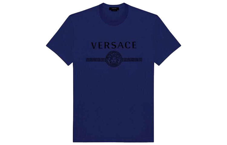 VERSACE Medusa Print Crew Neck Short Sleeve T-Shirt Men’s Dark Blue A87573-A228806-1U110