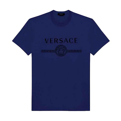 VERSACE Medusa Print Crew Neck Short Sleeve T-Shirt Men’s Dark Blue A87573-A228806-1U110