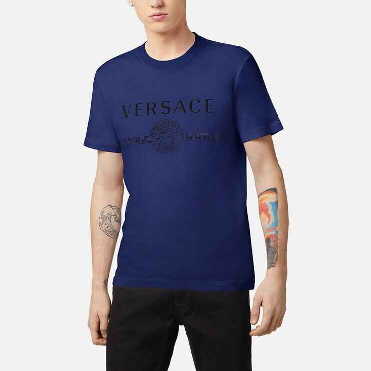 VERSACE Medusa Print Crew Neck Short Sleeve T-Shirt Men’s Dark Blue A87573-A228806-1U110 圖 3