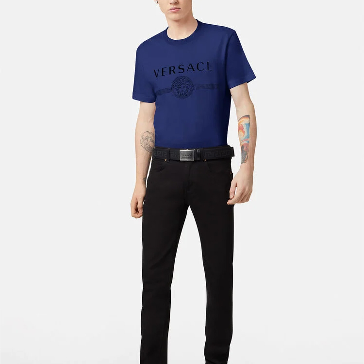 VERSACE Medusa Print Crew Neck Short Sleeve T-Shirt Men’s Dark Blue A87573-A228806-1U110 圖 5