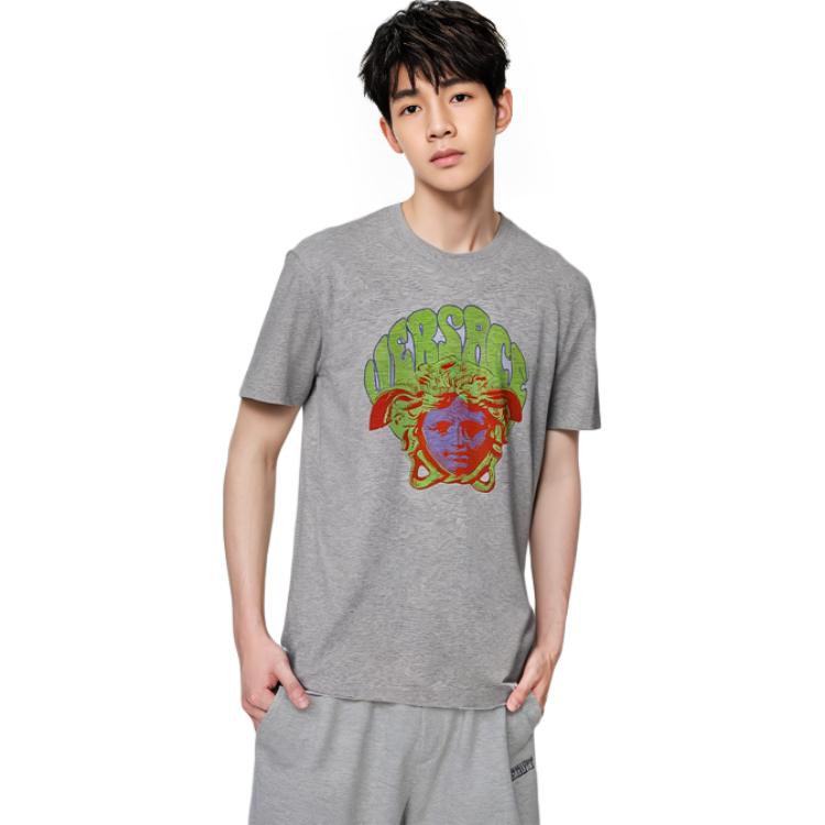VERSACE Medusa Print Crew Neck Short Sleeve T-Shirt Grey SS22  Fashion. 10039161-A02788-1E090 圖 6