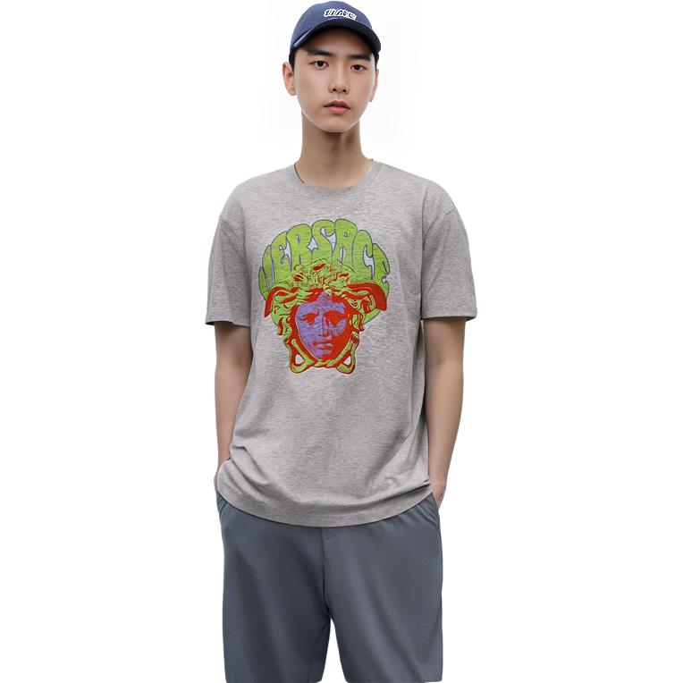 VERSACE Medusa Print Crew Neck Short Sleeve T-Shirt Grey SS22  Fashion. 10039161-A02788-1E090 圖 7
