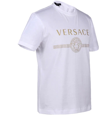 VERSACE Kaos Pria Lengan Pendek Motif Medusa Putih Terang. A87573-A228806-A2088 Shop VERSACE Kaos Pria Lengan Pendek Motif Medusa Putih Terang. A87573-A228806-A2088