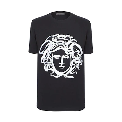 VERSACE Medusa Print Crewneck T-Shirt SS22 Black A77981-A224637-A99C