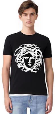베르사체 메두사 프린트 반팔 크루넥 티셔츠 SS22 블랙 A77981-A224637-A99C Purchase 베르사체 메두사 프린트 반팔 크루넥 티셔츠 SS22 블랙 A77981-A224637-A99C