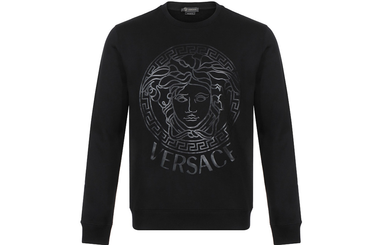 Versace Medusa Printed Crewneck Long Sleeve Sweatshirt Black A85324-A231242-A1008