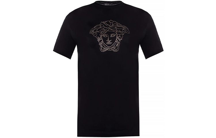 Versace Medusa Rhinestone Black T-Shirt for Men A77532-A201952-A008