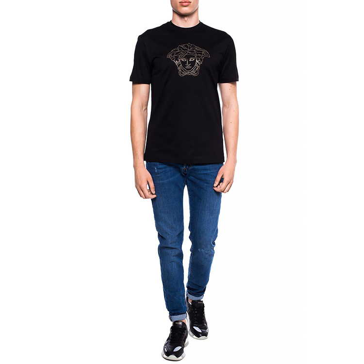 Versace Medusa Rhinestone Black T-Shirt for Men A77532-A201952-A008 圖 3