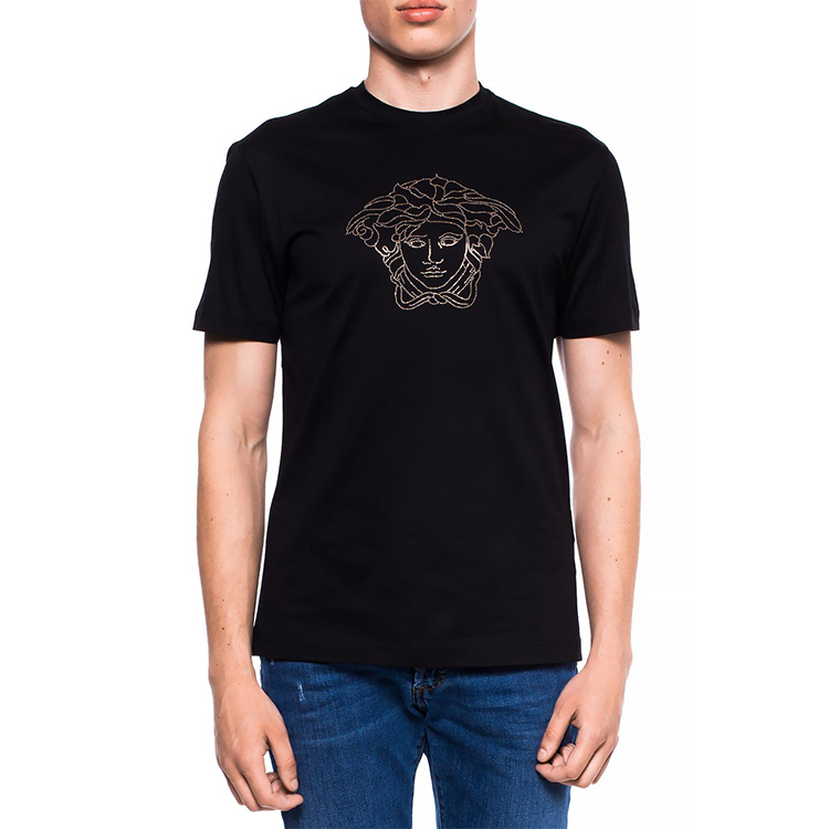 Versace Medusa Rhinestone Black T-Shirt for Men A77532-A201952-A008 圖 4