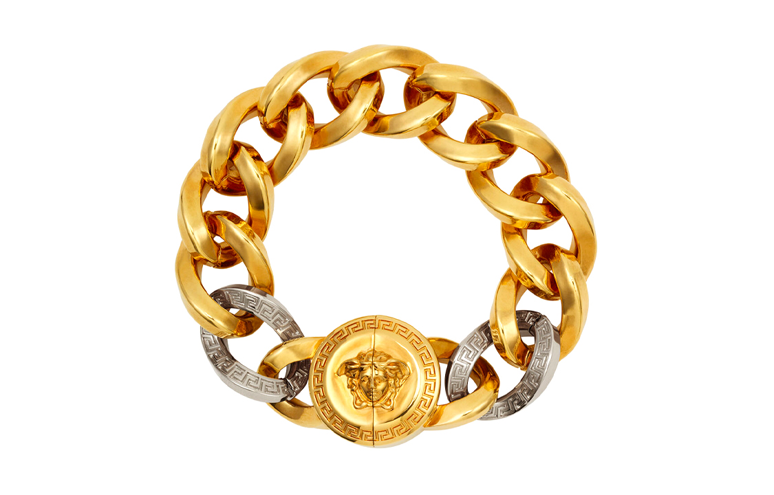 VERSACE Medusa Series Chunky Chain Medusa Pendant 925 Silver Bracelet Gold Unisex DG08452-DJMT-KVOP