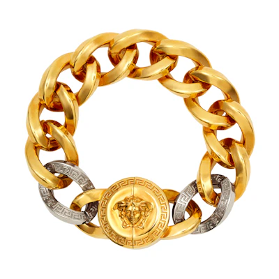 VERSACE Medusa Series Chunky Chain Medusa Pendant 925 Silver Bracelet Gold Unisex DG08452-DJMT-KVOP