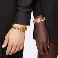 Lookbook VERSACE Medusa 系列粗鏈美杜莎墜飾 925純銀金色手鍊 男女通用 DG08452-DJMT-KVOP