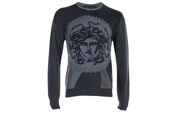 VERSACE Medusa Slim Fit Knit Pullover for Men in Dark Gray A79786-A225888-A610 圖 3