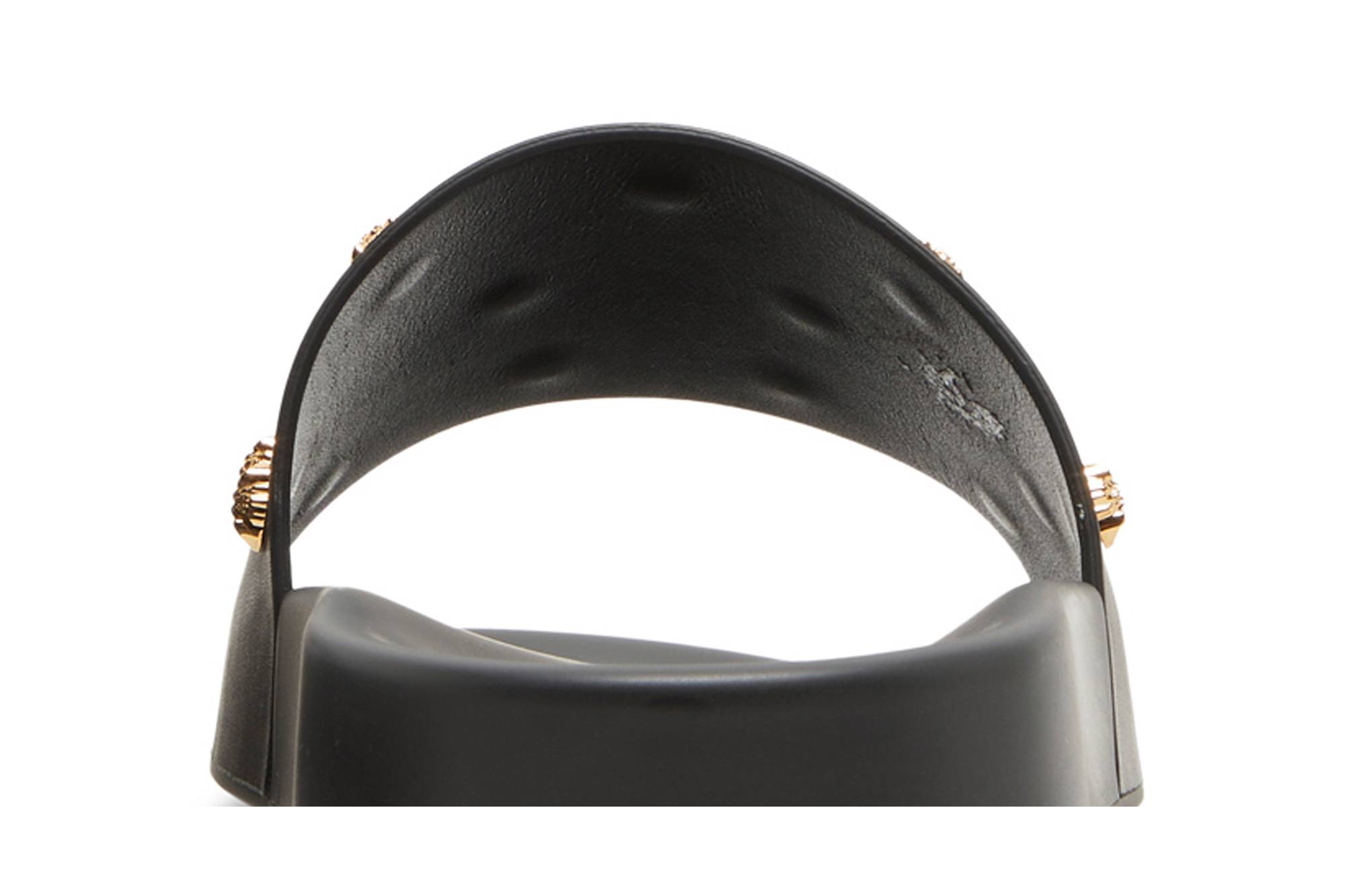 Sizing VERSACE 美杜莎鉚釘皮革拖鞋 黑色