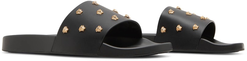 VERSACE 美杜莎鉚釘皮革拖鞋 黑色 Cheap VERSACE 美杜莎鉚釘皮革拖鞋 黑色
