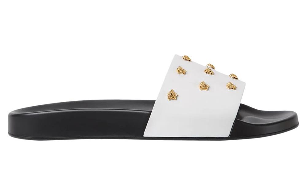 Versace Medusa Stud Leather Slide 'White' 圖 2