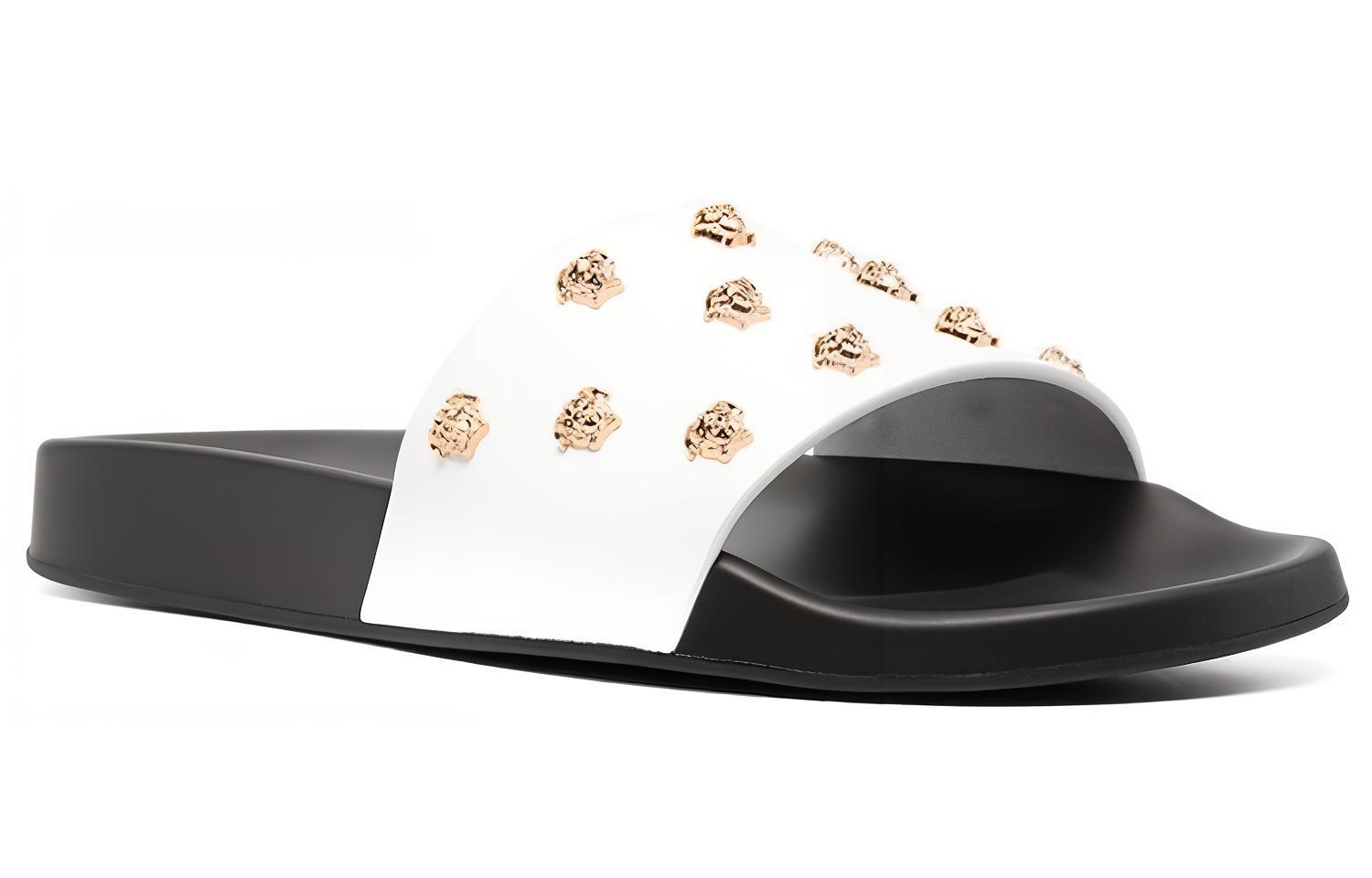 Versace Medusa Stud Leather Slide 'White' 圖 3