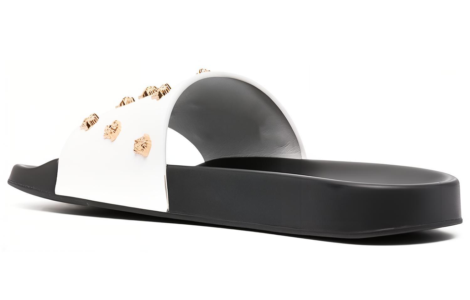 Versace Medusa Stud Leather Slide 'White' 圖 4