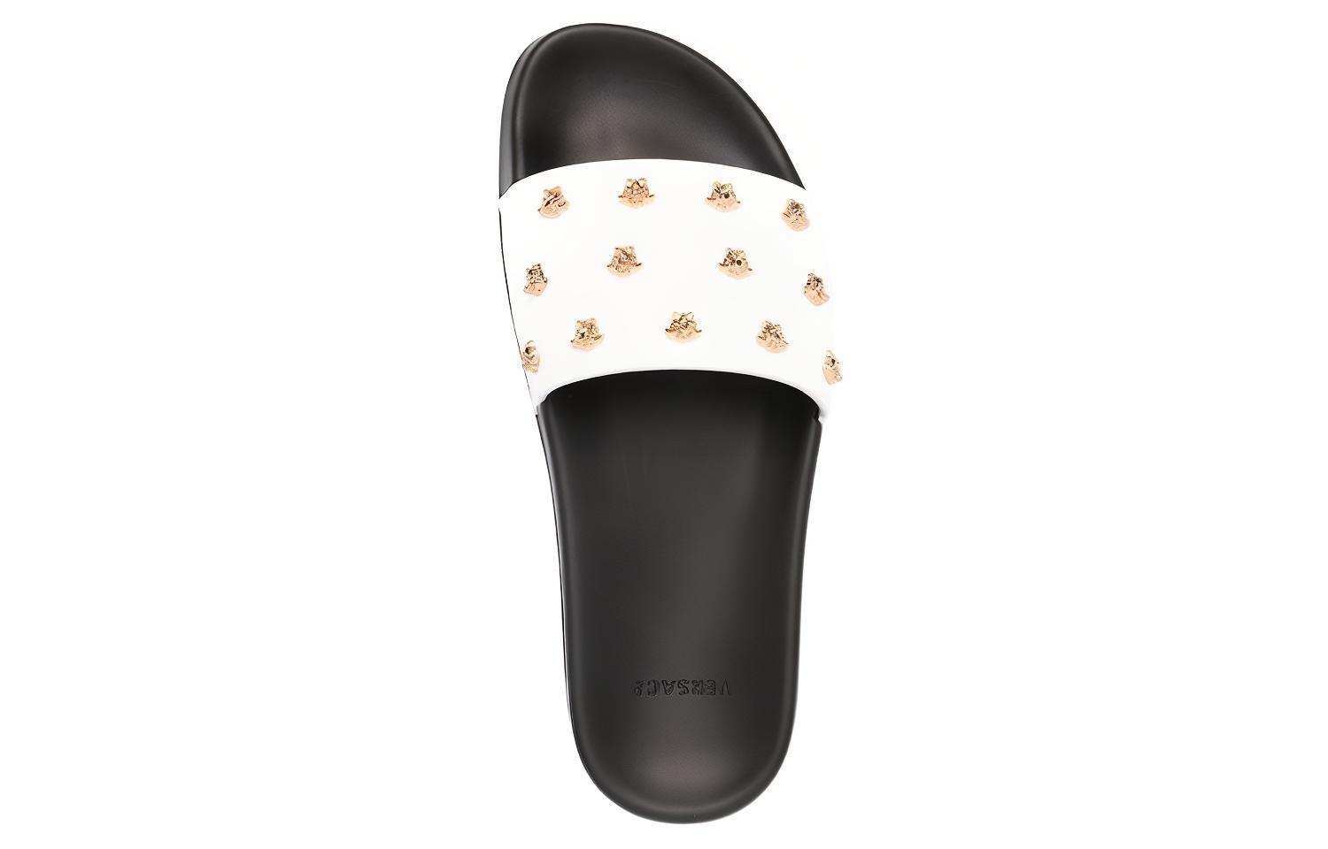 Versace Medusa Stud Leather Slide 'White' 圖 5