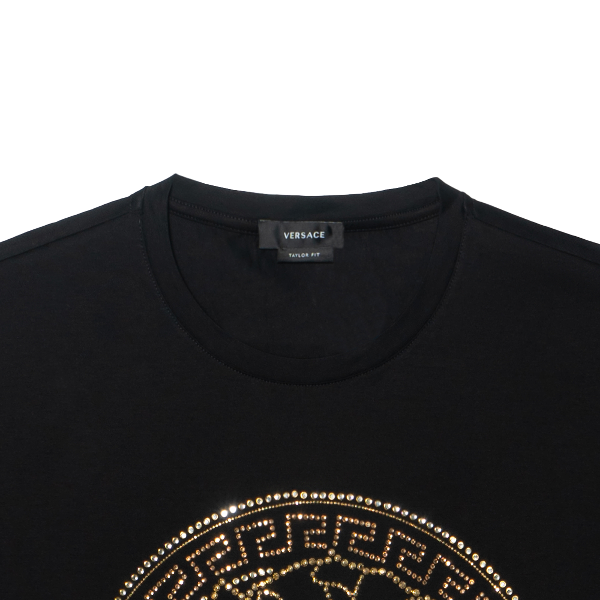 Cheap ヴェルサーチ メデューサ スタッズ付き ブラック 半袖 Tシャツ A77987-A201952-A1008