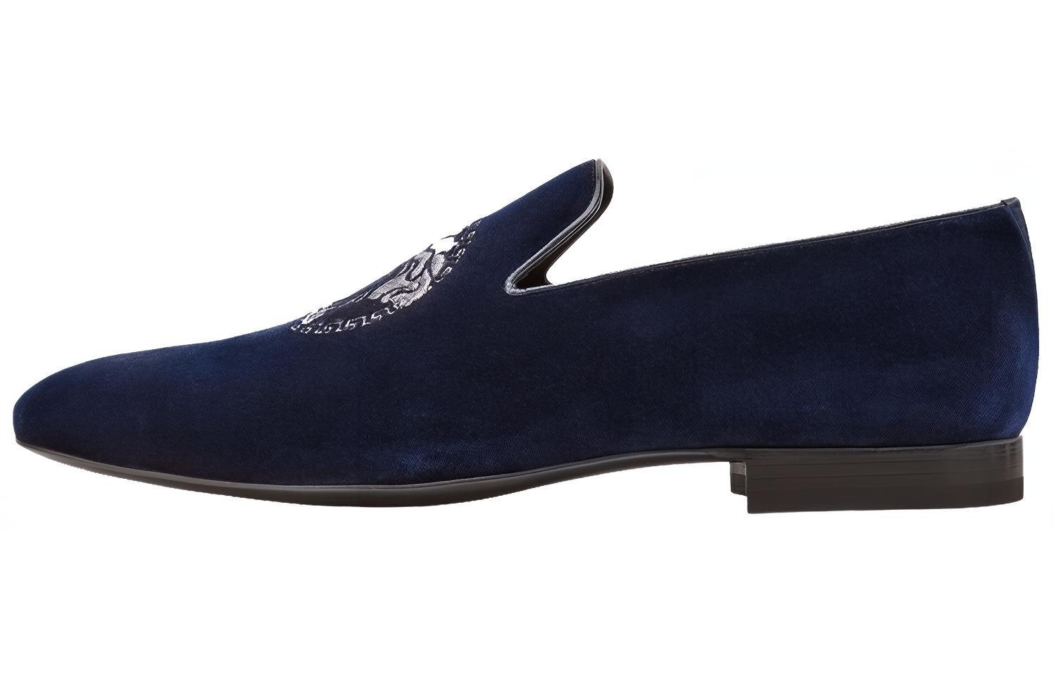 Versace Medusa Velvet Loafers 'Blue'