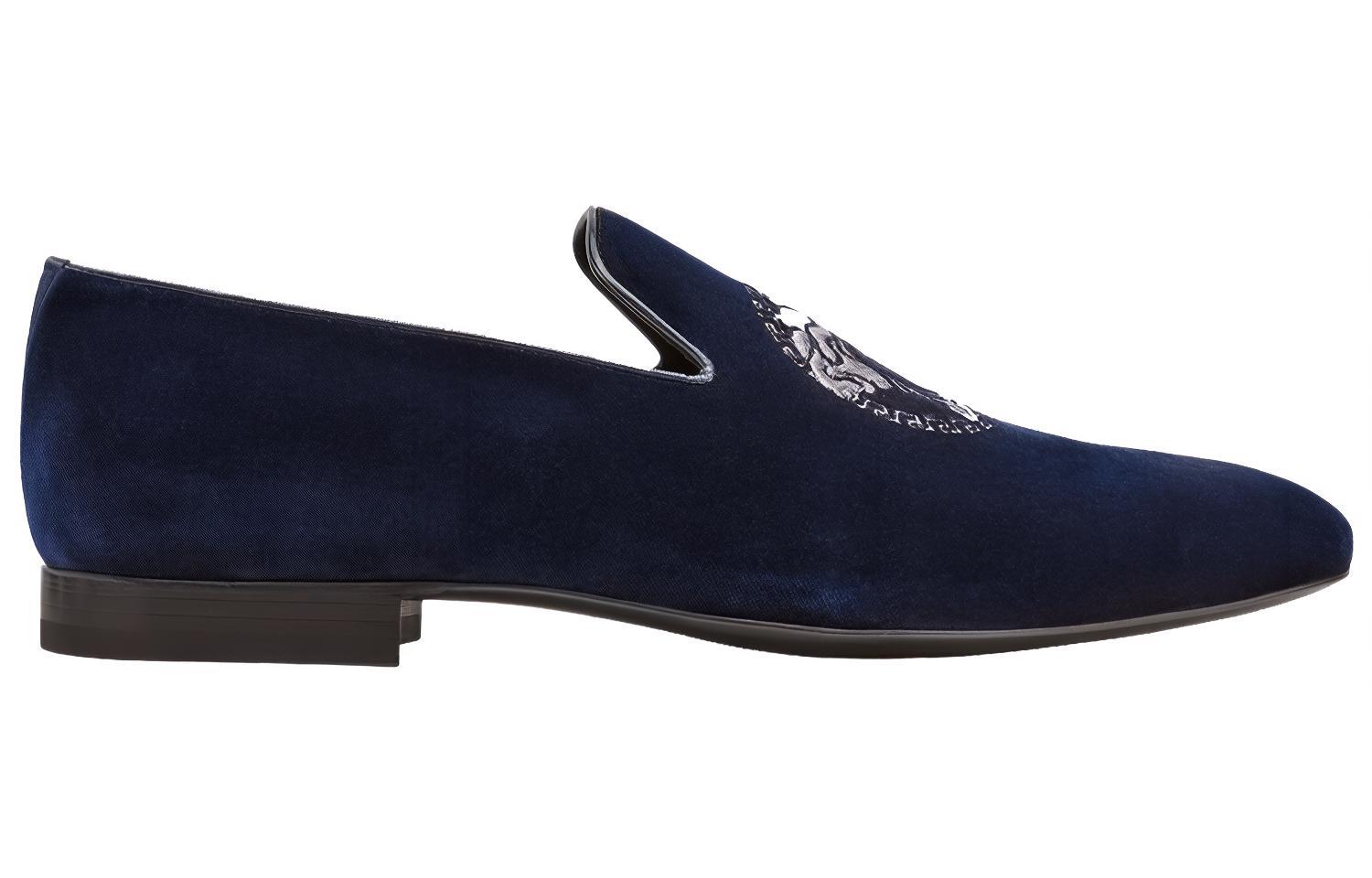 Versace Medusa Velvet Loafers 'Blue' 圖 2