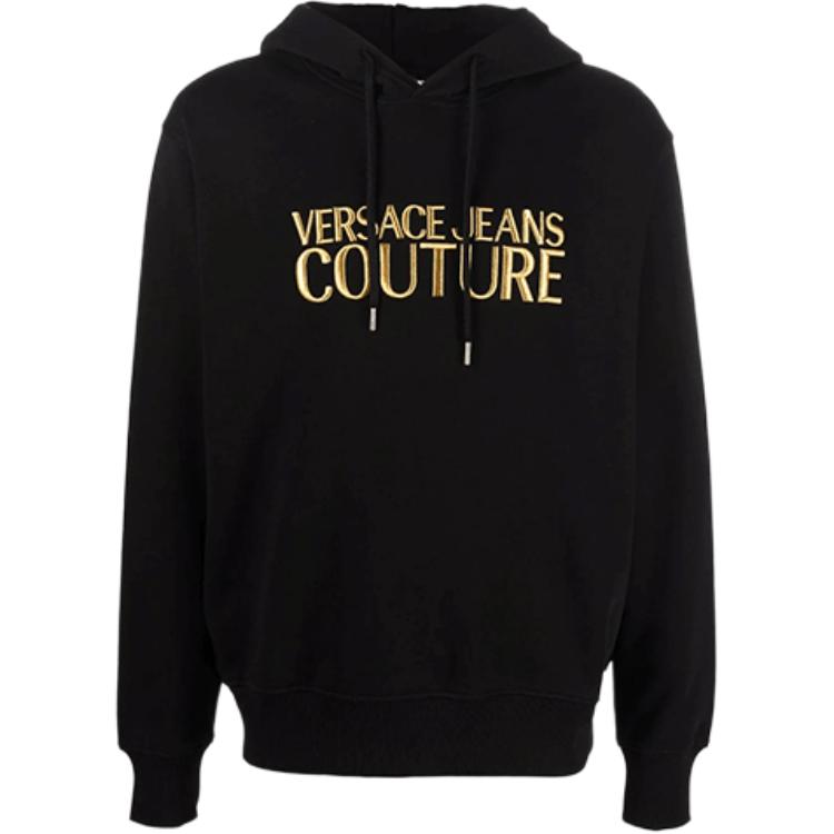 Versace Metallic Logo Print Hoodie Black E71GAIT01E-CF00T-G89