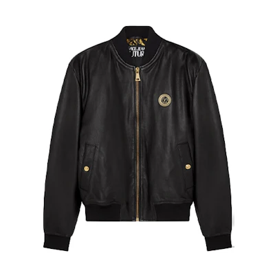 Versace Minimalist Logo Zipper Flight Jacket E71GAVP-06ECP00-1E899