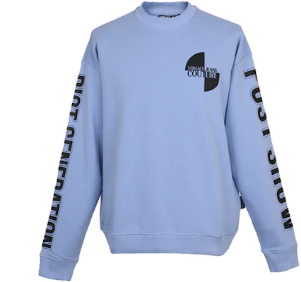 Versace Mixed Fabric Long-Sleeve Sweatshirt Gray Blue B7GUA7F6-30216-209 Buy Versace Mixed Fabric Long-Sleeve Sweatshirt Gray Blue B7GUA7F6-30216-209