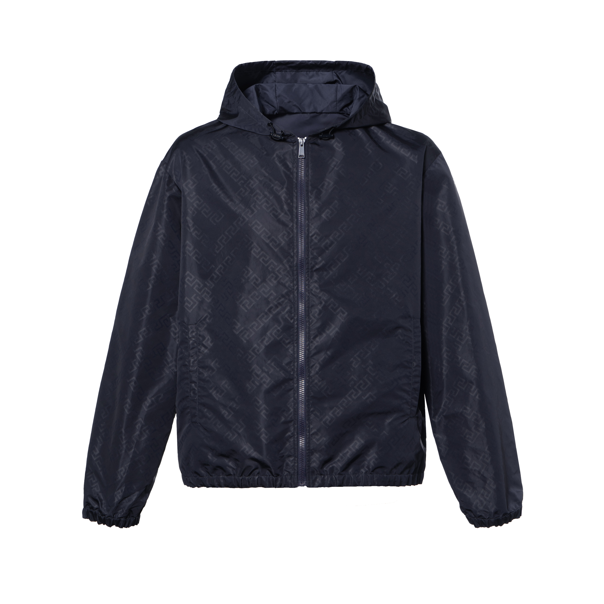 Versace Monogram Print Hooded Jacket Blue A86754S-A235439-A145