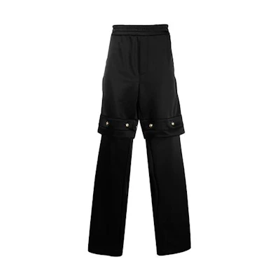 VERSACE Multi-Patch Design Detachable Casual Pants Men’s Black. A883571-F00108-1B000