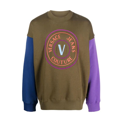 Versace Multicolor Letter Print Crewneck Sweatshirt Long Sleeve 73GAIT08-CF00T-107