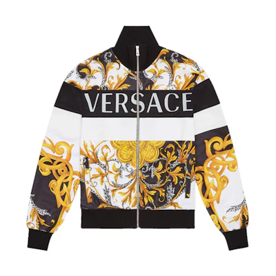 Versace Multicolor Striped Letter Print Long-Sleeve Jacket A87488-A236132-A7027